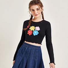 Топ с цветочным принтом Shein