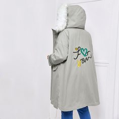 с карманами буква Повседневный Плюс размеры пальто Shein