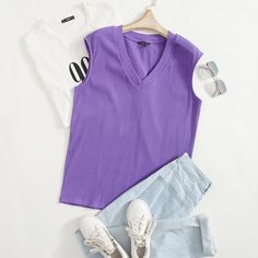 Трикотажный свитер-жилет Shein