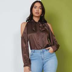 Одноцветный Элегантный Блузы Shein