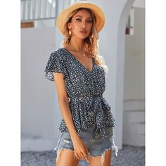 Пояс цветочный Бохо Блузы Shein