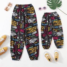 буква Повседневный Брюки для маленьких девочек Shein