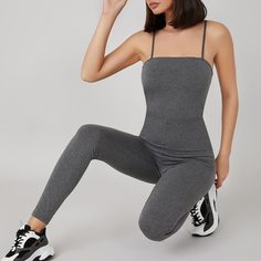 Одноцветный Повседневный Комбинезоны Shein