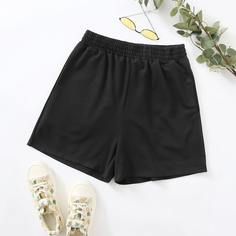 Однотонные шорты с карманом Shein