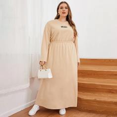 буква Повседневный Платья размер плюс Shein