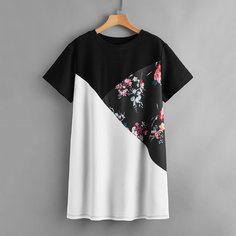 Цветочный Повседневный Платья размер плюс Shein