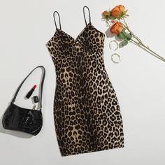 Облегающее платье размера плюс с леопардовым принтом Shein