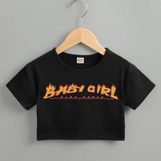 буква Повседневный Футболки для маленьких девочек Shein