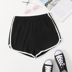 Шорты с контрастной отделкой Shein