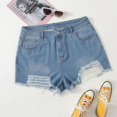 Джинсовые шорты размера плюс Shein