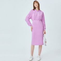 Однотонное платье с капюшоном Shein