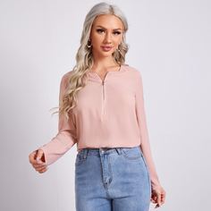 Однотонный топ на молнии Shein