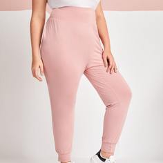 Однотонные брюки размера плюс с карманом Shein