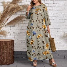 Платье размера плюс с цветочным принтом Shein