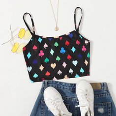 Короткий топ с геометрическим принтом Shein