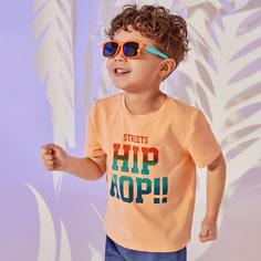 Топ с текстовым принтом для мальчиков Shein