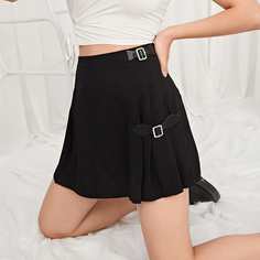 Плиссированная юбка с пряжкой Shein