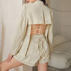 Карман Ровный цвет Элегантный Блейзеры Shein