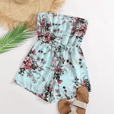 Цветочный комбинезон без бретелек Shein