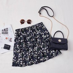 Юбка мини с цветочным принтом Shein