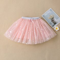 с бантом Геометрический милый Юбки для девочек Shein