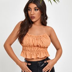 Короткий топ с оборками Shein