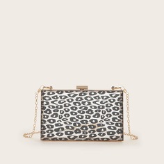 Прозрачная сумка-клатч на цепочке с леопардовым принтом Shein