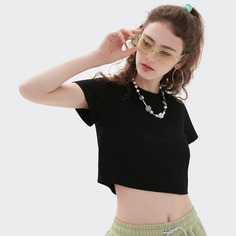 Короткая футболка с круглым воротником Shein