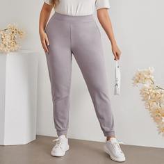 Однотонные джоггеры размера плюс с карманом Shein