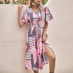 Платье с принтом пэчворк Shein