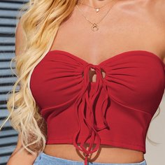 Короткий топ с узлом Shein