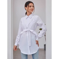 Пояс Одноцветный Повседневный Блузы Shein
