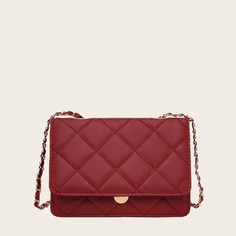 На цепочке стеганая Элегантный Сумка через плечо Shein