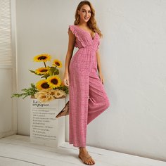 с оборками цветочный Бохо Комбинезоны Shein