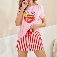 узел Полосатый милый Пижама Shein