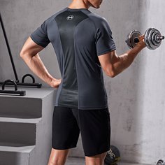 Мужская спортивная футболка с контрастными вставками и рукавами реглан Shein