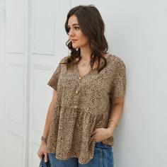 Блузка размера плюс с принтом Shein