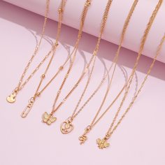 6шт ожерелье с бабочкой Shein