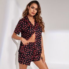 Пижама с принтом сердечка Shein
