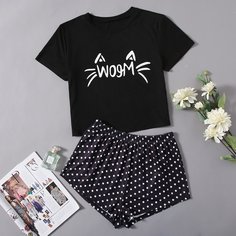 В горошек милый Пижама Shein