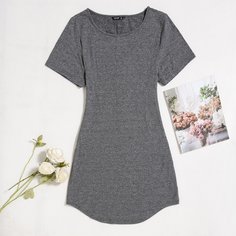 Однотонное платье размера плюс Shein