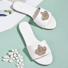со стразами Одноцветный Очаровательный Сандалии/босоножки Shein
