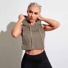 на кулиске Одноцветный Спортивные свитшоты Shein