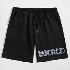 Карман буква Повседневный Мужские шорты Shein