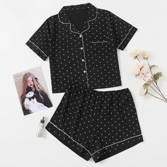 Пижама размера плюс в горошек Shein