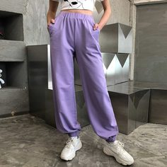 Однотонные спортивные брюки с высокой талией Shein