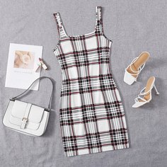 Облегающее платье размера плюс в клетку Shein