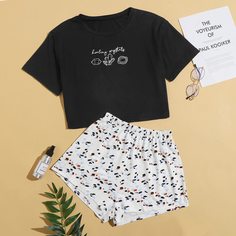 буква милый Пижама Shein