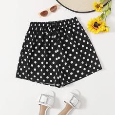 Шорты в горошек с узлом Shein