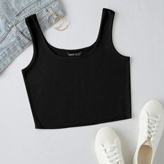 Одноцветный Повседневный Размера плюс жилет Shein